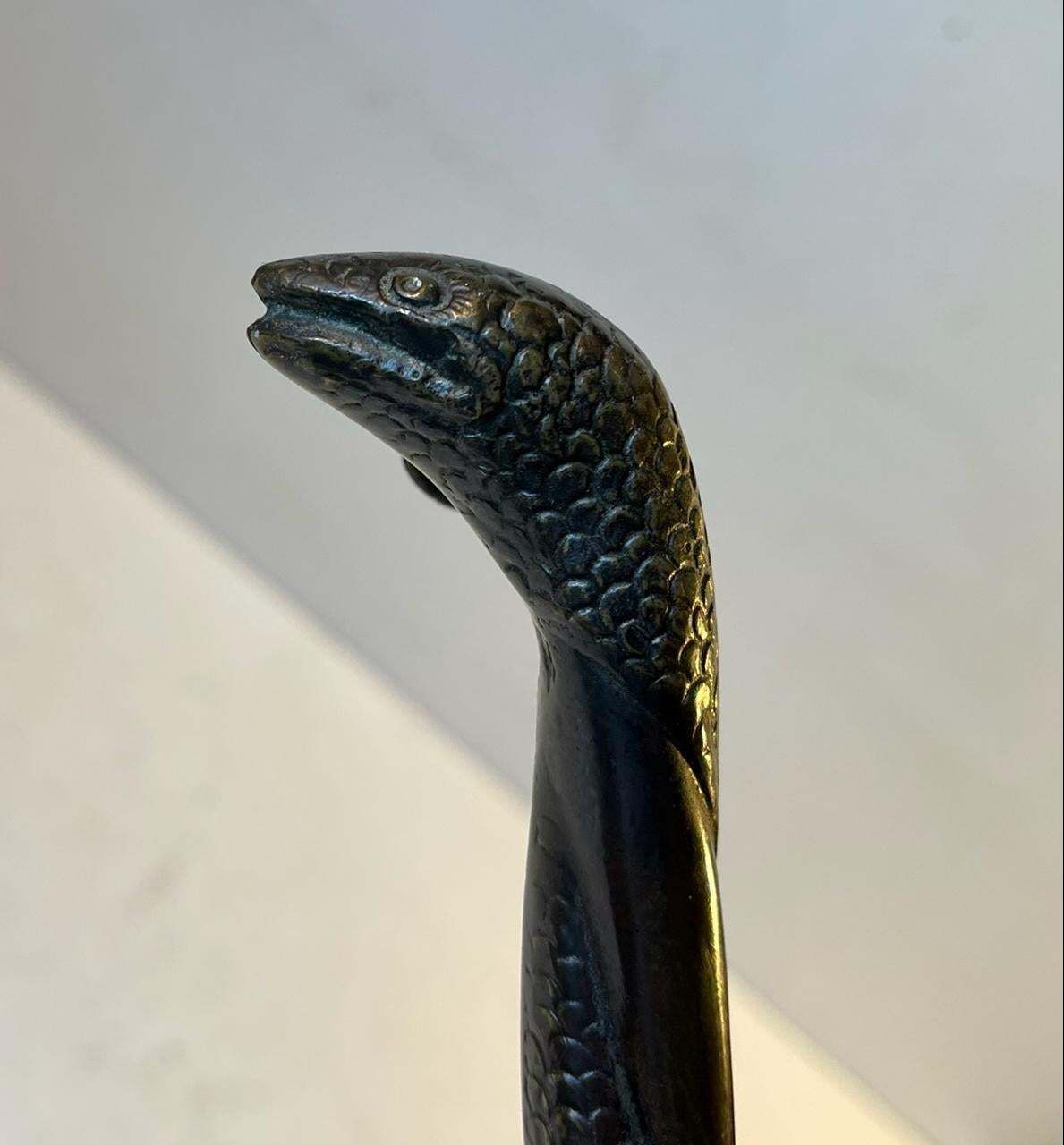 Art Deco Shoe Horn With Bronze Serpent 1930s photo Art