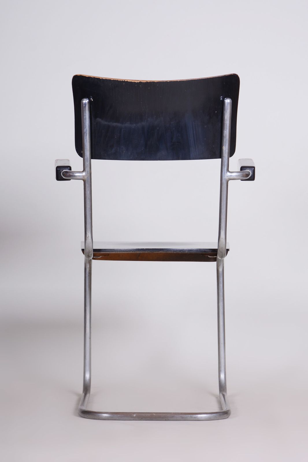 Black Vichr A Spol Chair With Armrests Made In 1930s Czechia photo vintage