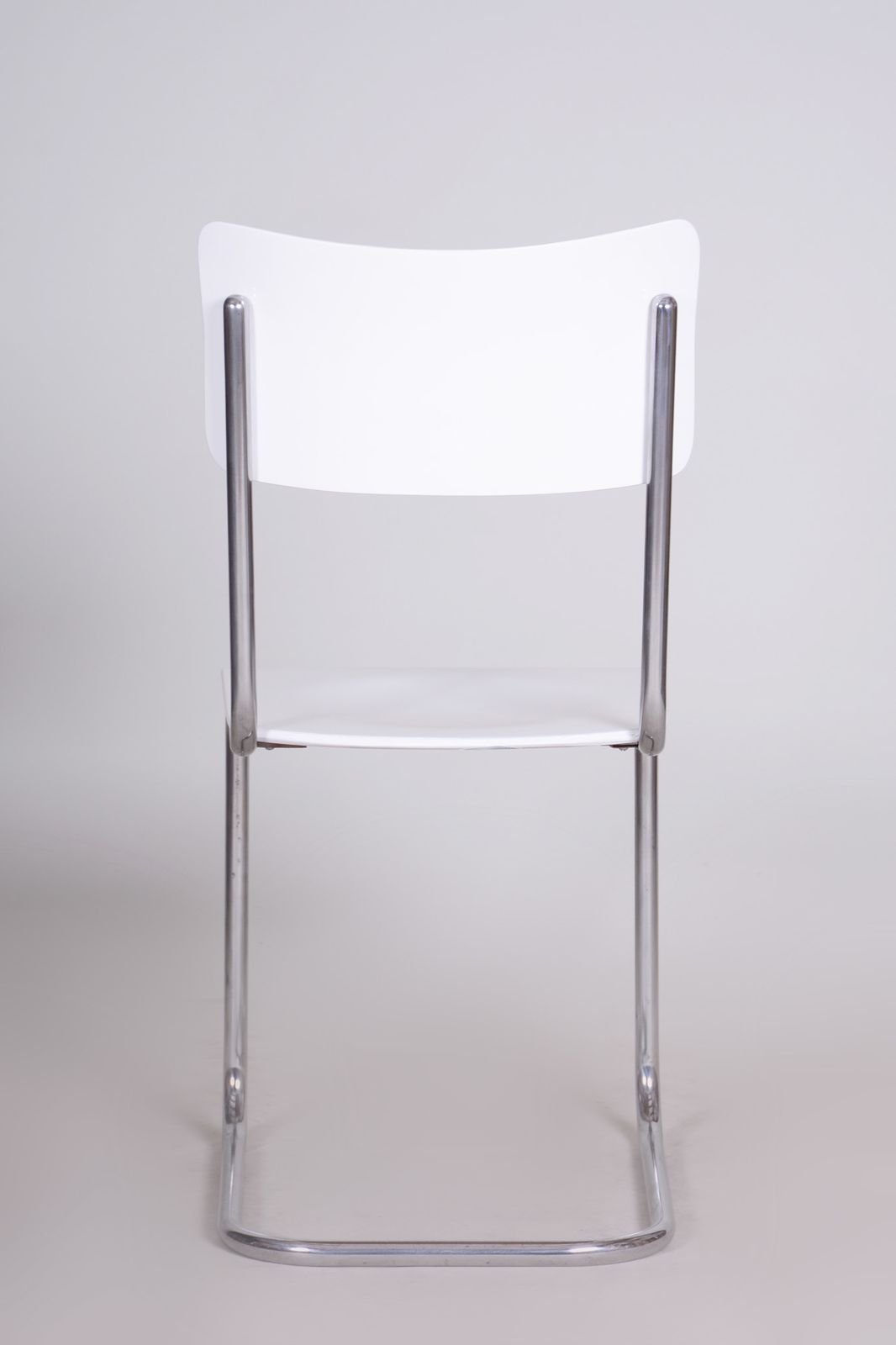 White Vichr A Spol Bauhaus Chair Made In 1930s Czechia photo vintage