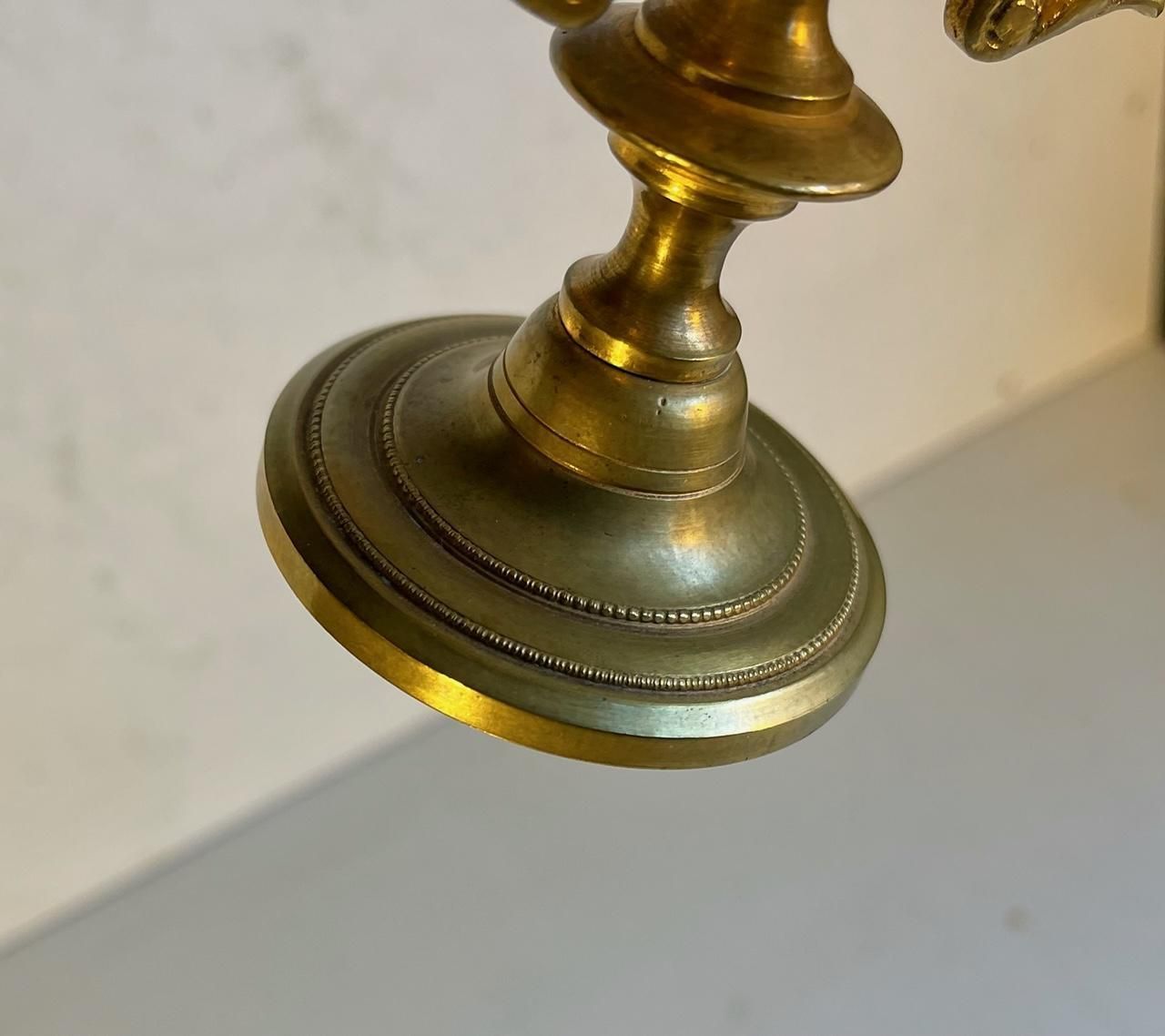 Vintage Faience & Brass Pedestal Chocolate Dish, Bonbonniere By Royal Copenhagen photo buy