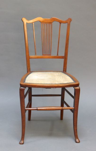 Pair Of Edwardian Mahogany Bedroom Occasional Chairs photo vinterior