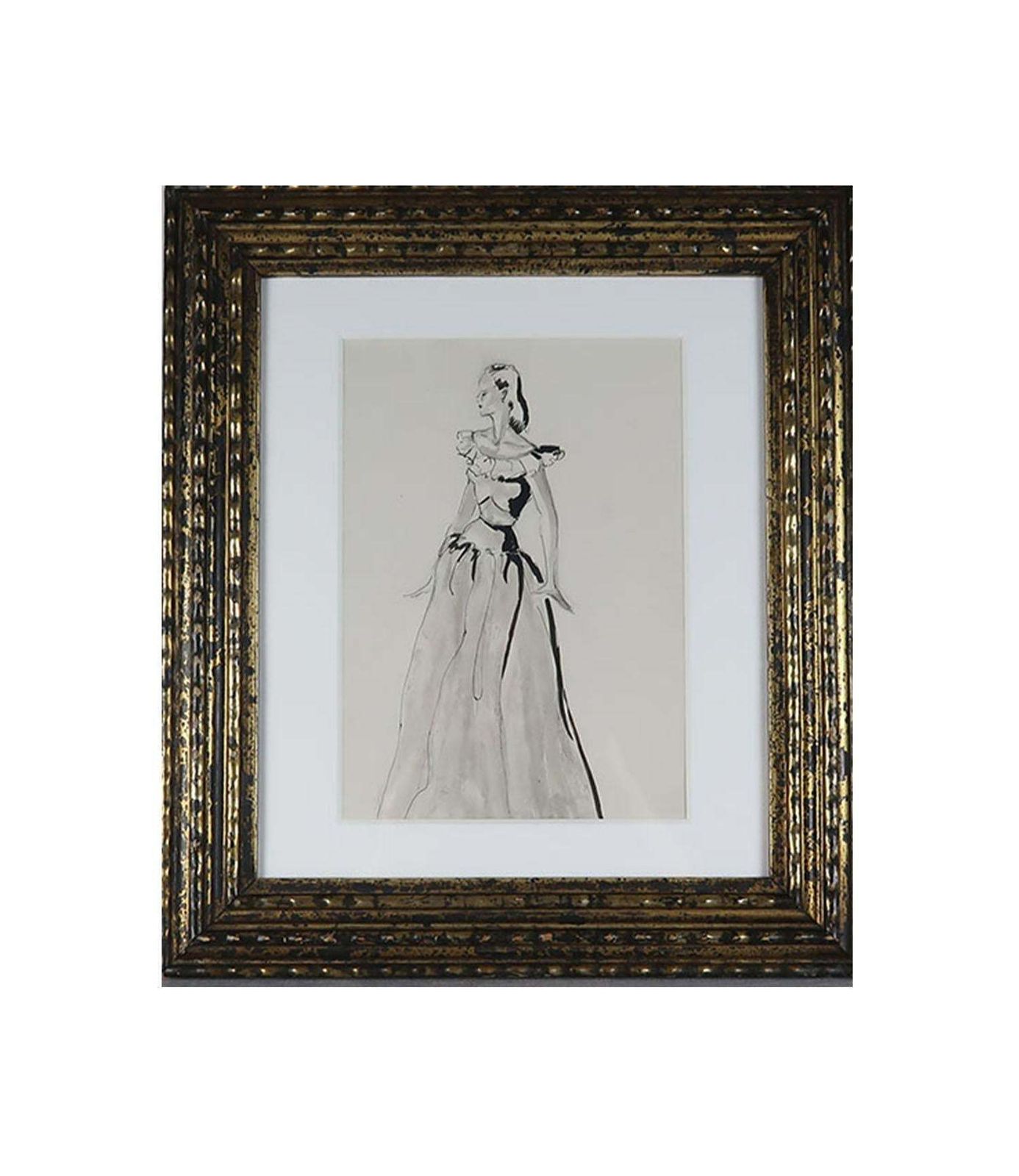 Original Fashion Drawing, Pat Kerr. 1940's photo Art