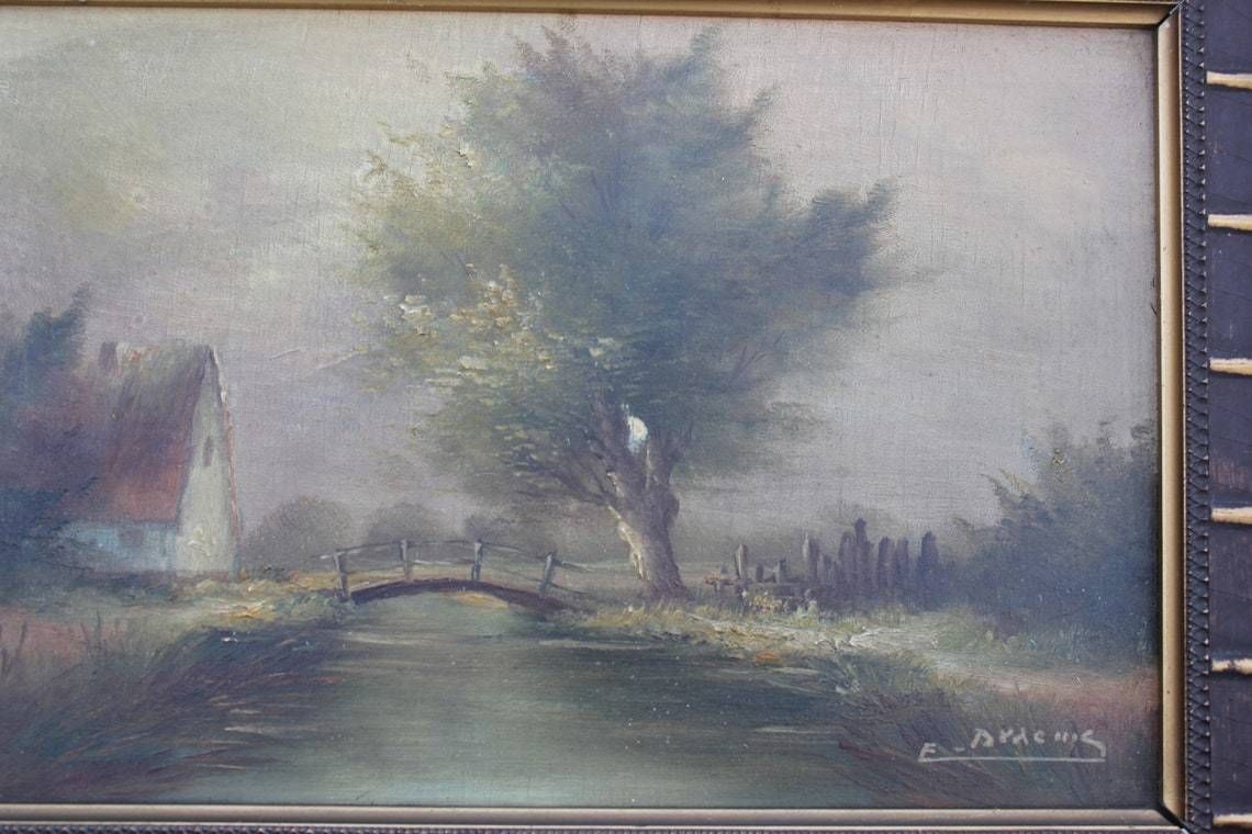 Set Of Two Original Landscape Oil Paintings Signed By Artist In Rich Ornate Frames Wall Hanging photo buy