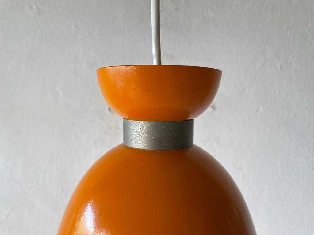 photo furniture Mid Century Orange Metal Pendant Lamp By Hillebrand, 1950s, Germany