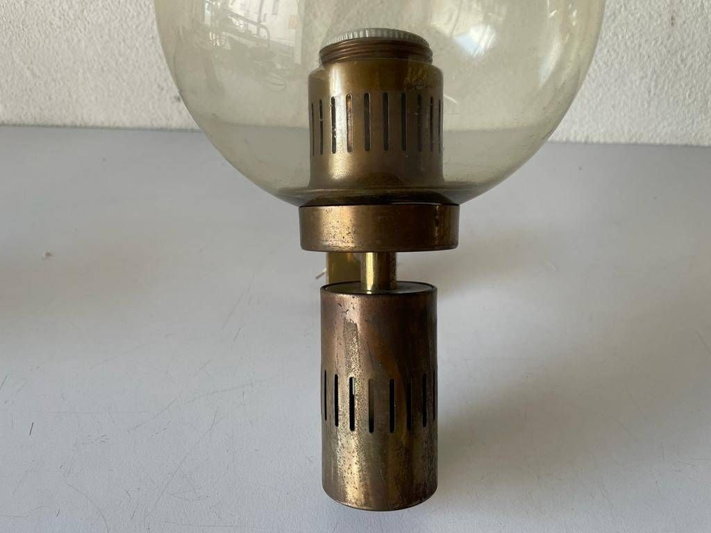 Mid Century Modern Smoke Glass Pair Of Sconces, In Style Of Stilnovo, 1960s, Italy photo vintage