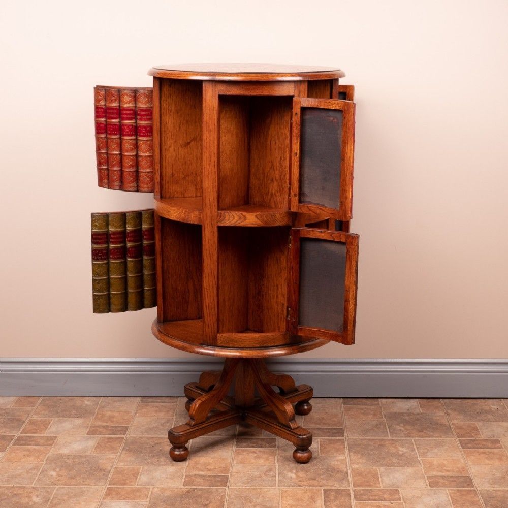 985.0 Circular Oak Revolving Bookcase photo
