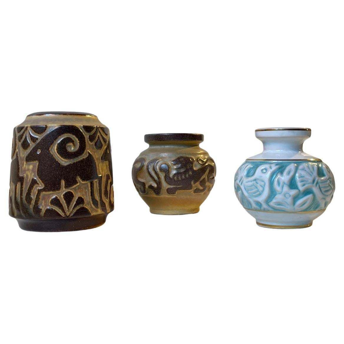 Group Of Danish Modern Animal Vases By Michael Andersen & Son, 1960s