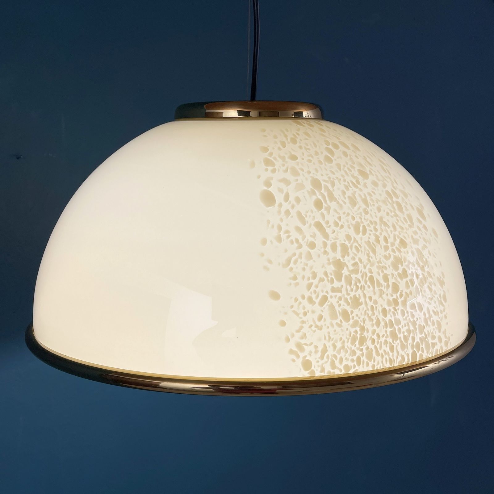 500.0 Vintage Beige Murano Glass Pendant Lamp By F.Fabbian Italy 70s photo