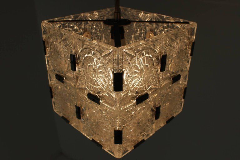 Set Of Four Glass Design Pendants/Chandeliers   Czechoslovakia photo 1814.0