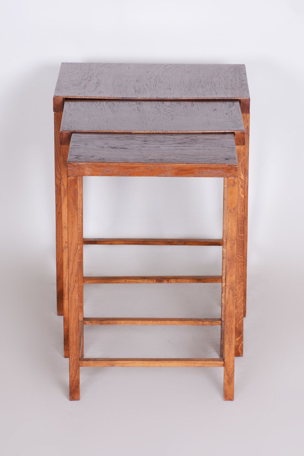 Brown Jan Vanek Nest Tables Made In 1930s Czechia. Art Deco photo furniture