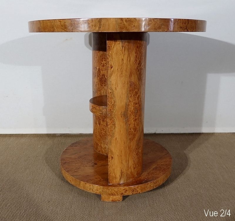 photo for sale Pedestal Table In Thuya Burl, Art Deco, Early 20th Century