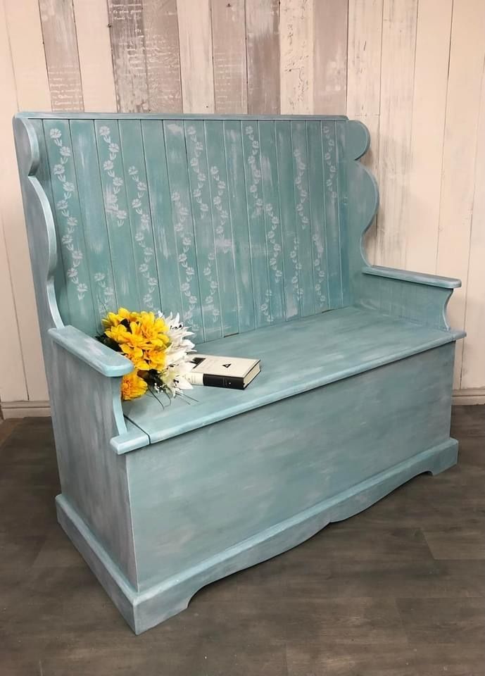 photo furniture Hand Painted Pine Settle