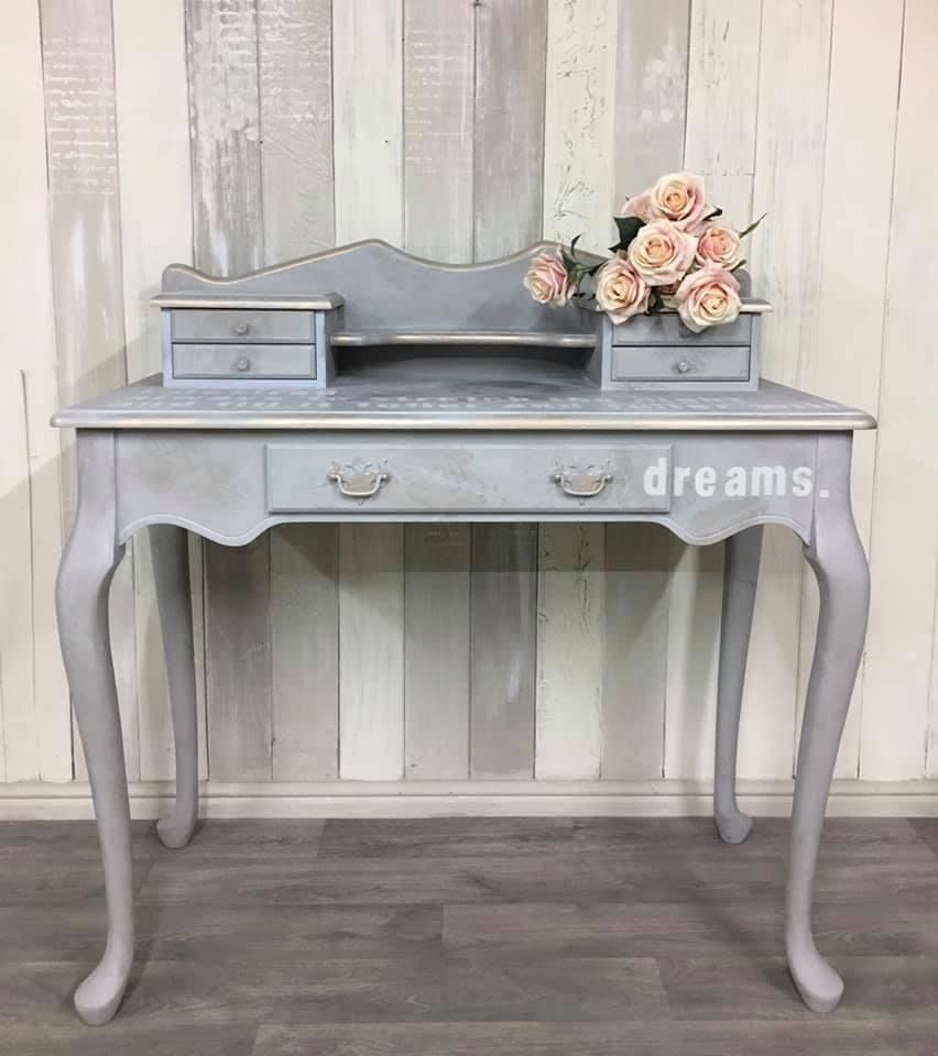 Hand Painted Bonheur Du Jour With Virginia Woolf Theme