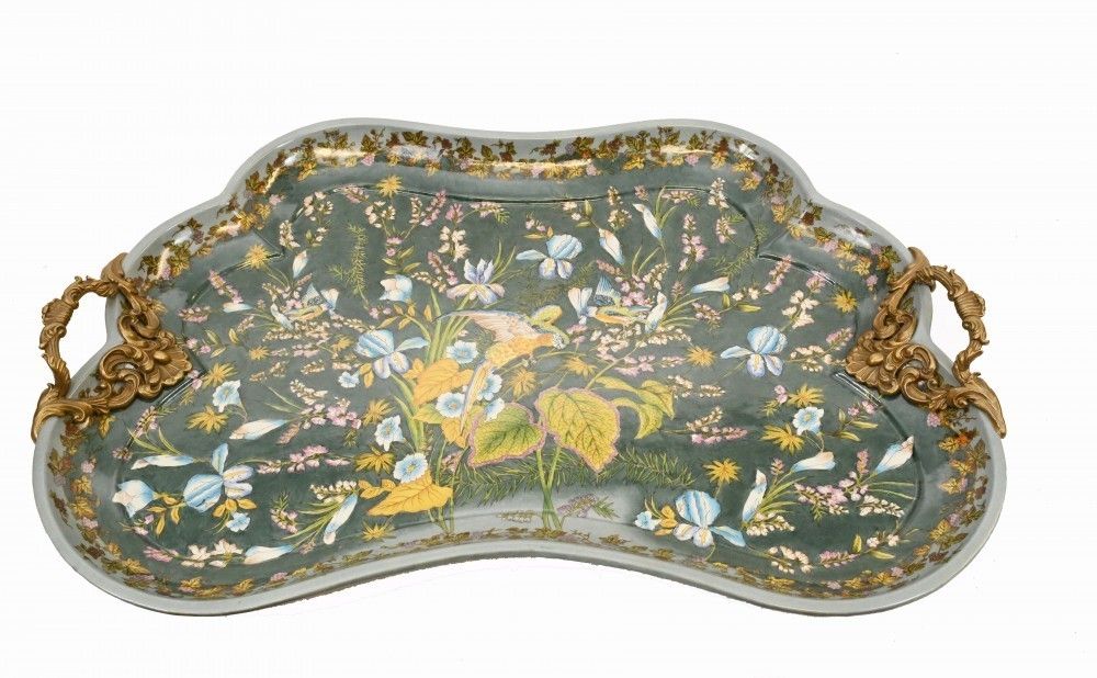 Art Nouveau Porcelain Tray French Floral Platter photo furniture