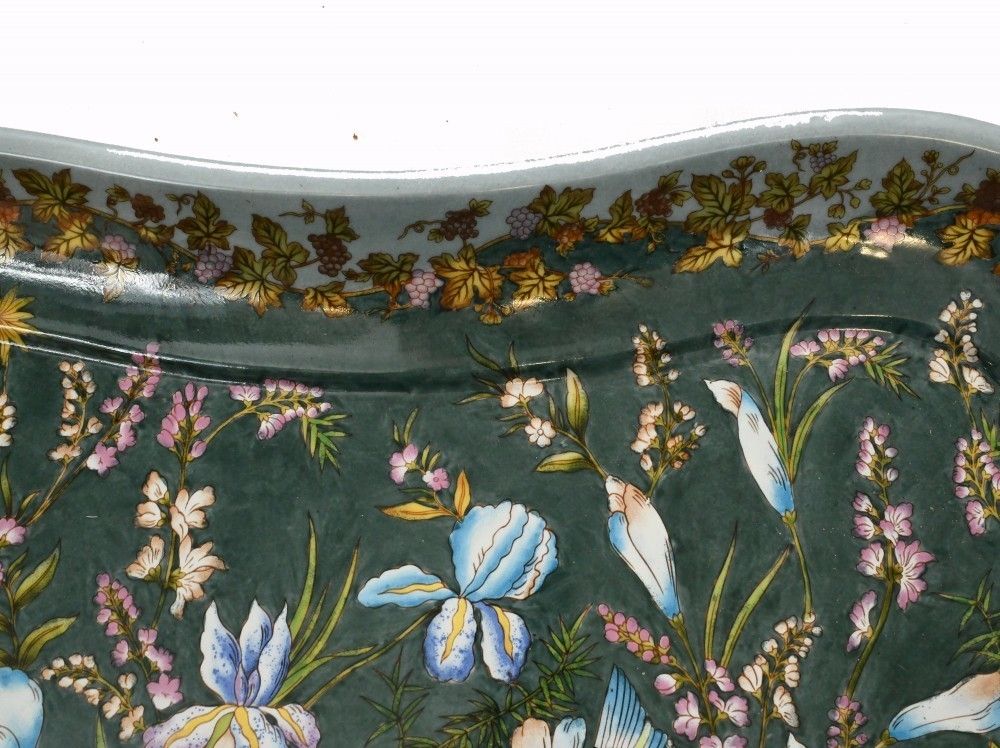 Art Nouveau Porcelain Tray French Floral Platter photo vinterior