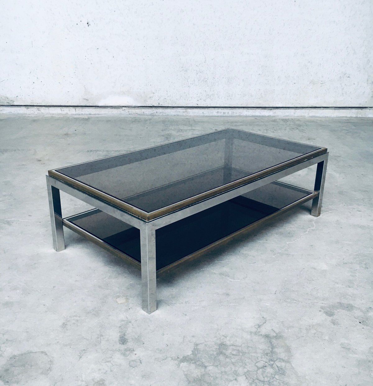 Hollywood Regency Design Flaminia Two Tier Coffee Table In The Style Of Willy Rizzo, France 1970's photo 1147.0