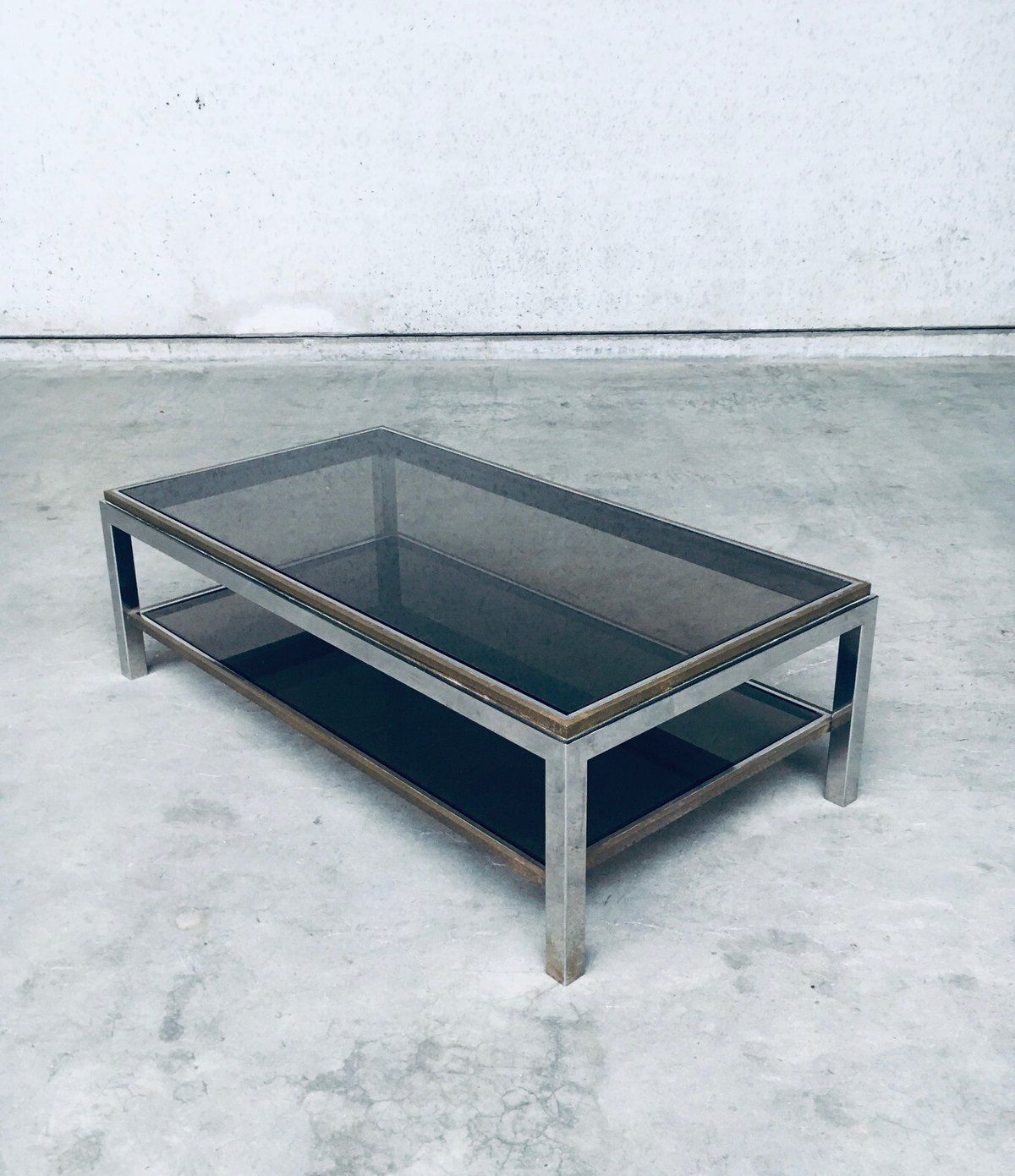photo furniture Hollywood Regency Design Flaminia Two Tier Coffee Table In The Style Of Willy Rizzo, France 1970's