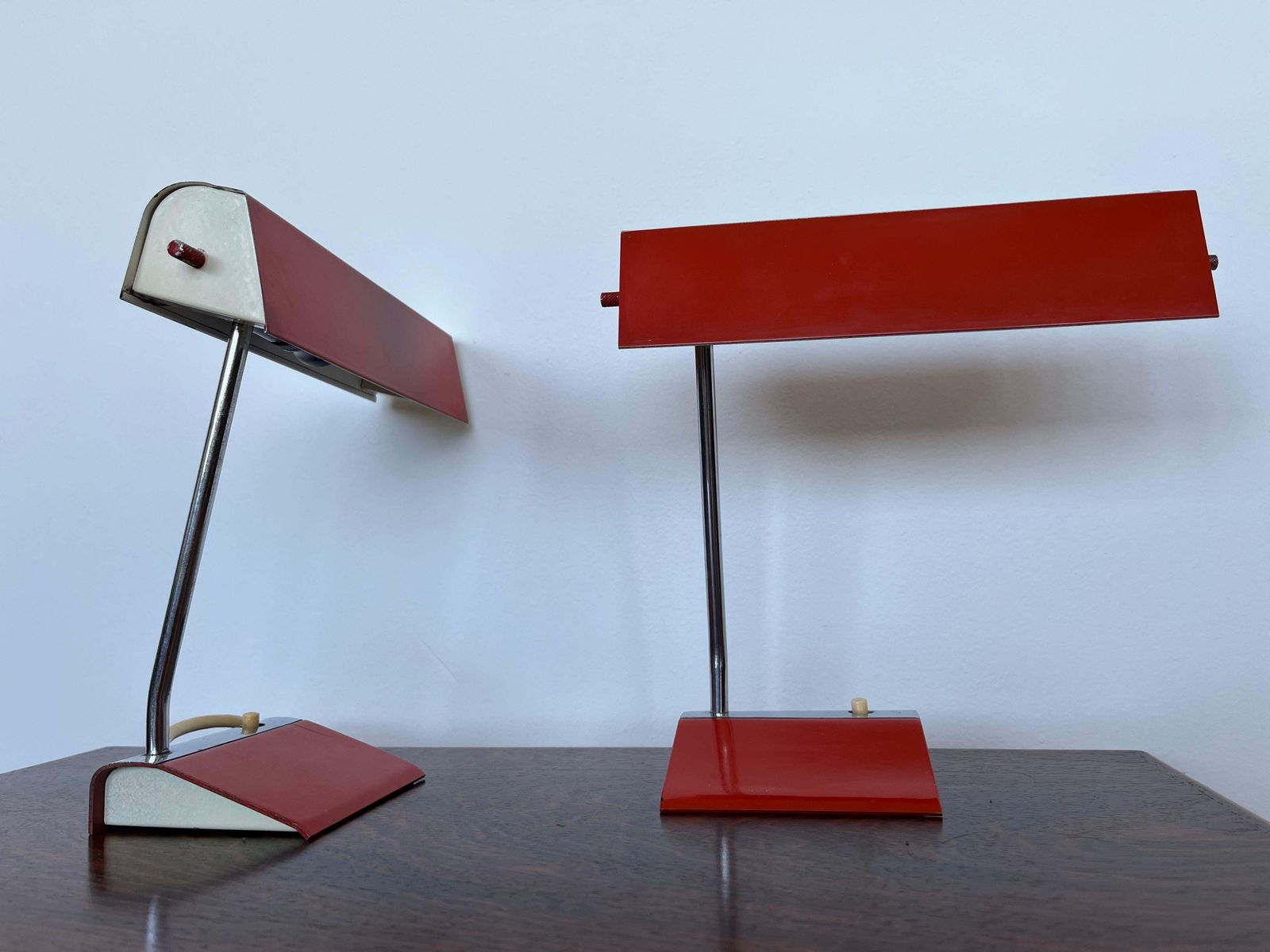 Pair Of Two Design Mid Century Table Lamps By Drupol   1960s / Czechoslovakia photo buy