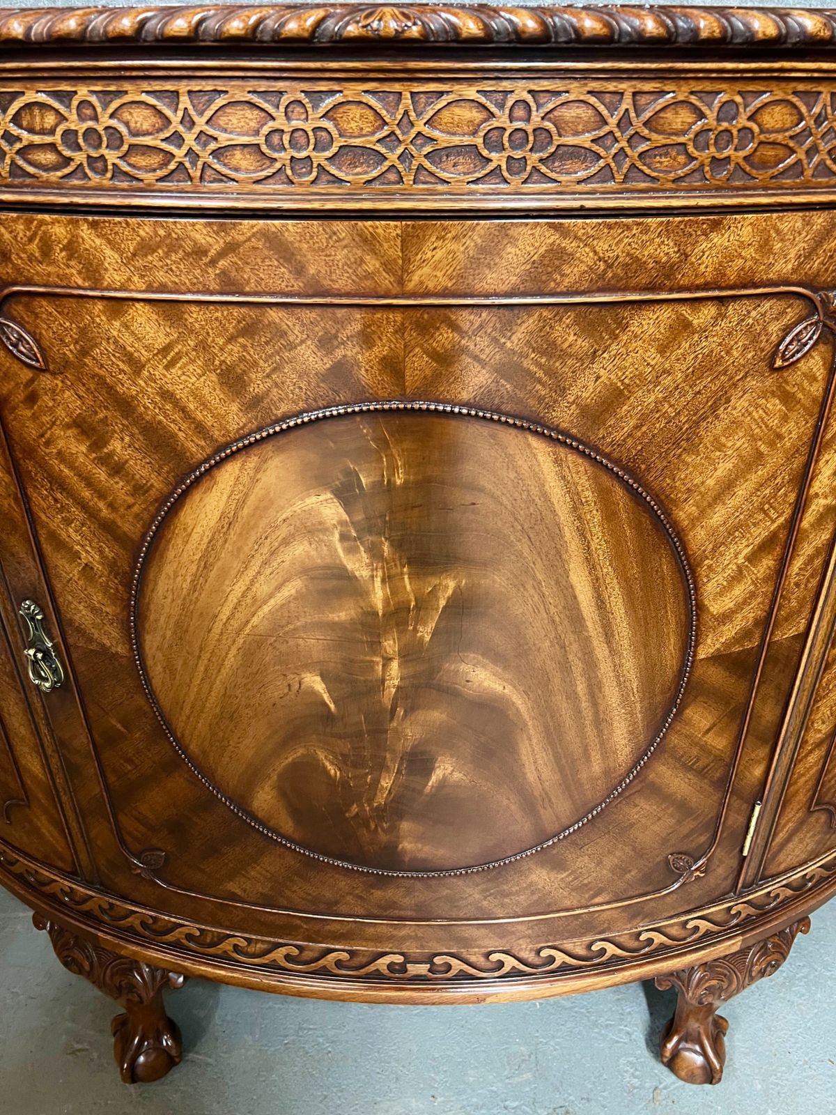 Chippendale Style Demi Lune Console Side Cabinet photo Furniture