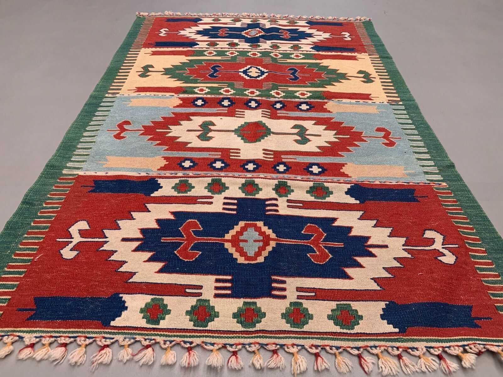 Turkish Ushak Kilim Rug 180x110 Cm Shabby Vintage Wool Decor Kelim Medium photo Textiles