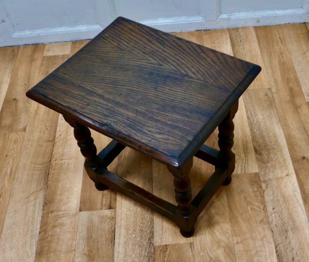 19th Century Oak Joint Stool, Antique photo Furniture