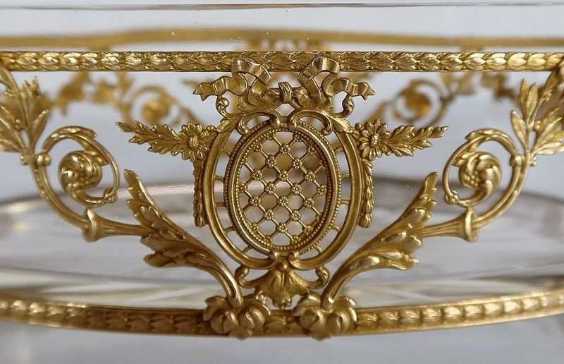 Small Glass And Brass Planter Louis XVI Style 1900 photo Home Decor