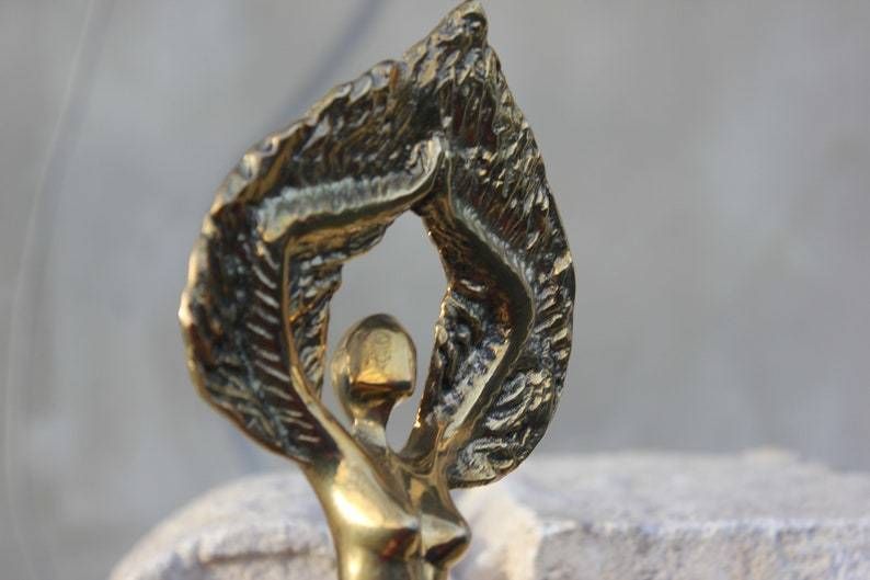 Original Bronze Goddess Nike Stylized Statue Wings Figurine Wedding Couple Gift 50s Anniversary Gift 40s Birthday Gift photo buy