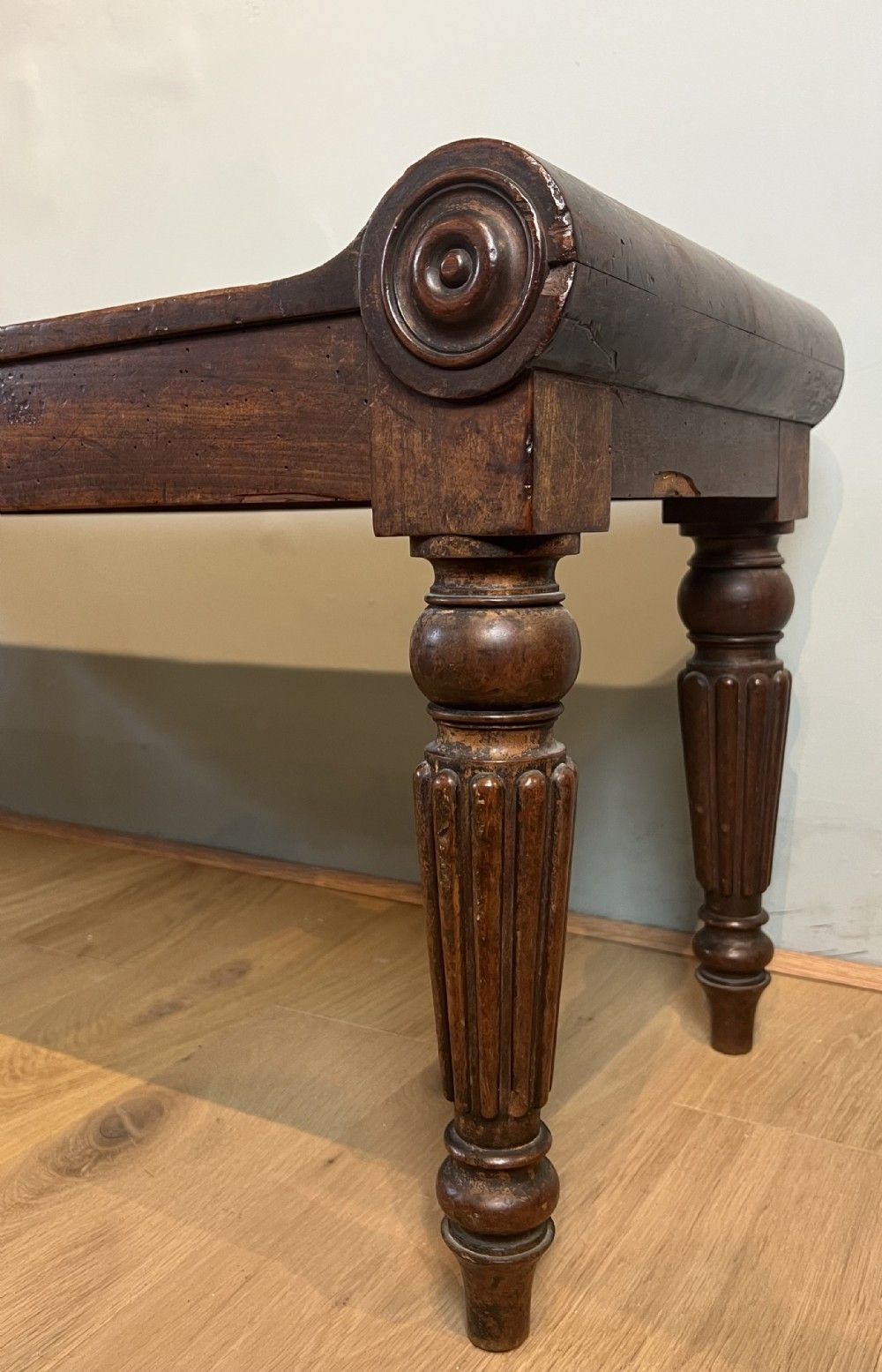 Regency Large Mahogany Hall Bench, In The Manner Of Tatham And Marsh photo for sale