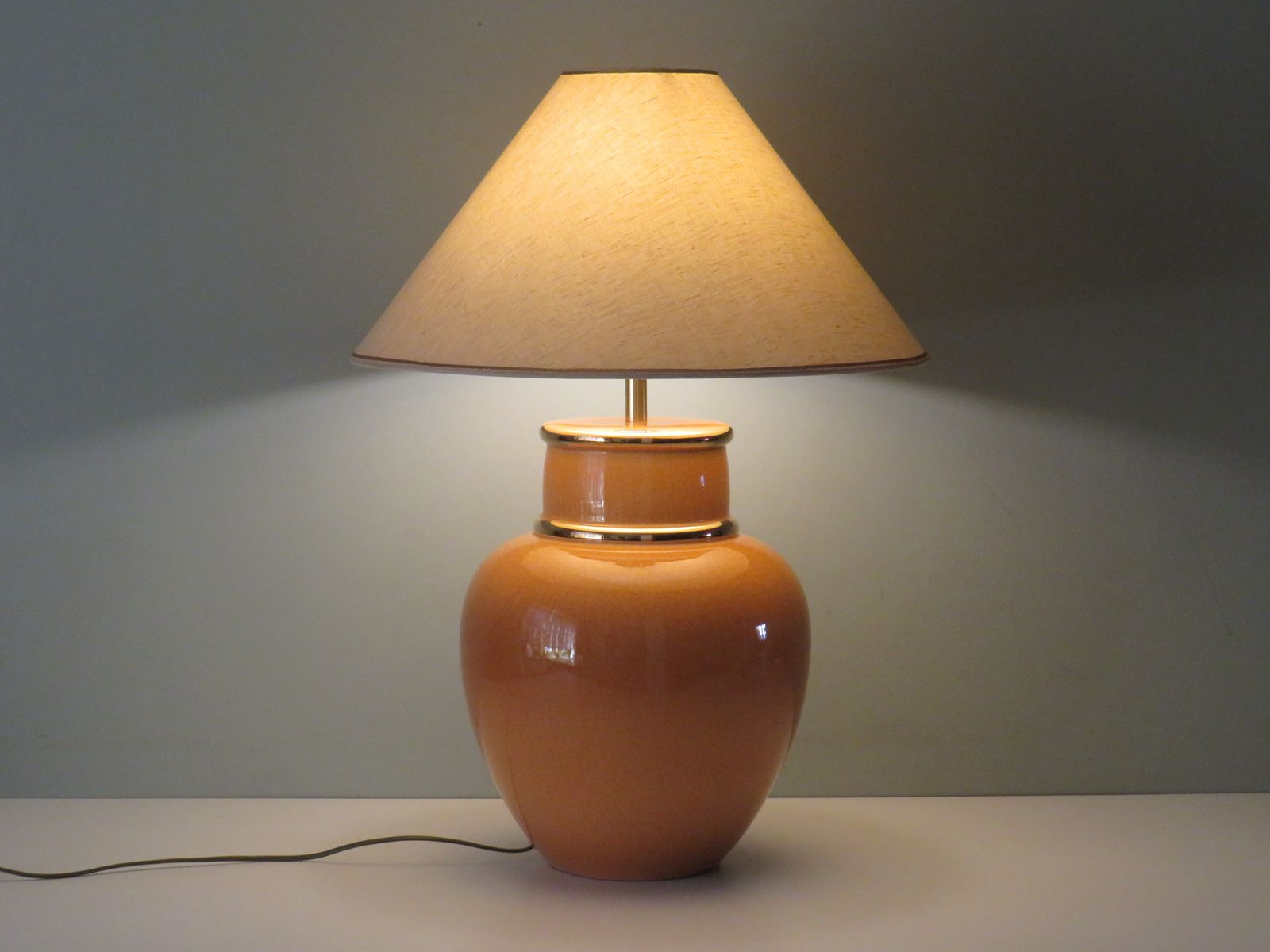 Large Mid Century Louis Drimmer Ceramic Table Lamp, France 1970 photo furniture