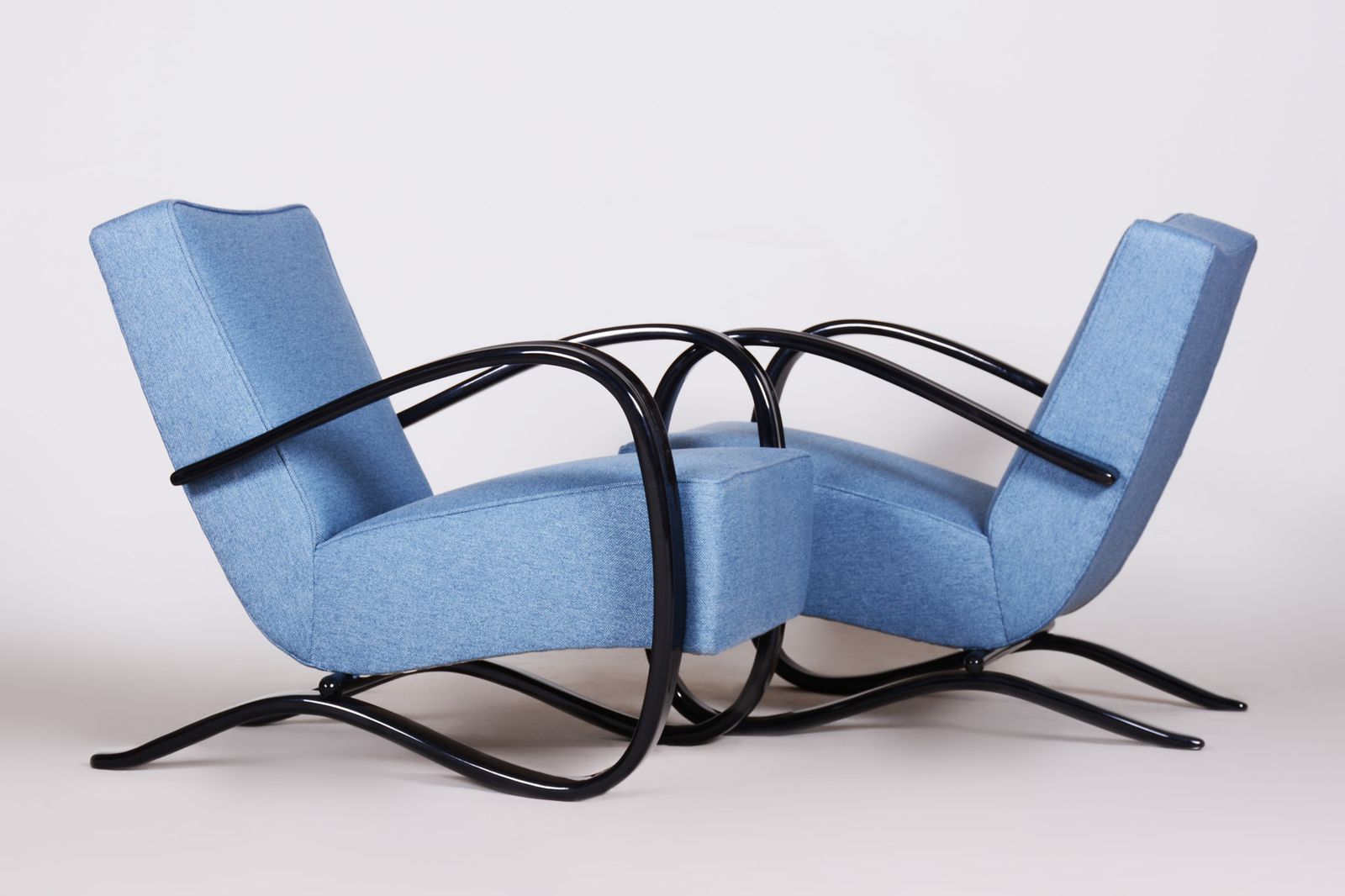 Pair Of Blue Halabala Armchairs Made In 1930s Czechia By Up Zavody photo 5281.0