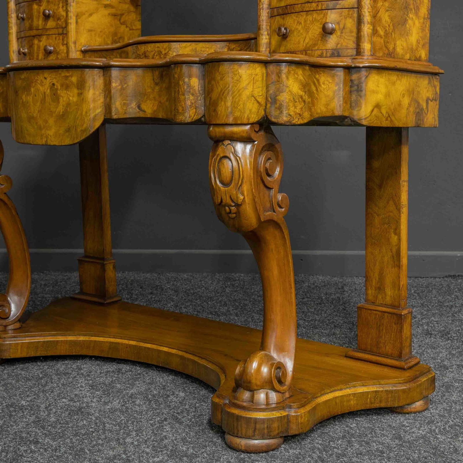Furniture Mid Victorian Burr Walnut Dressing Table photo