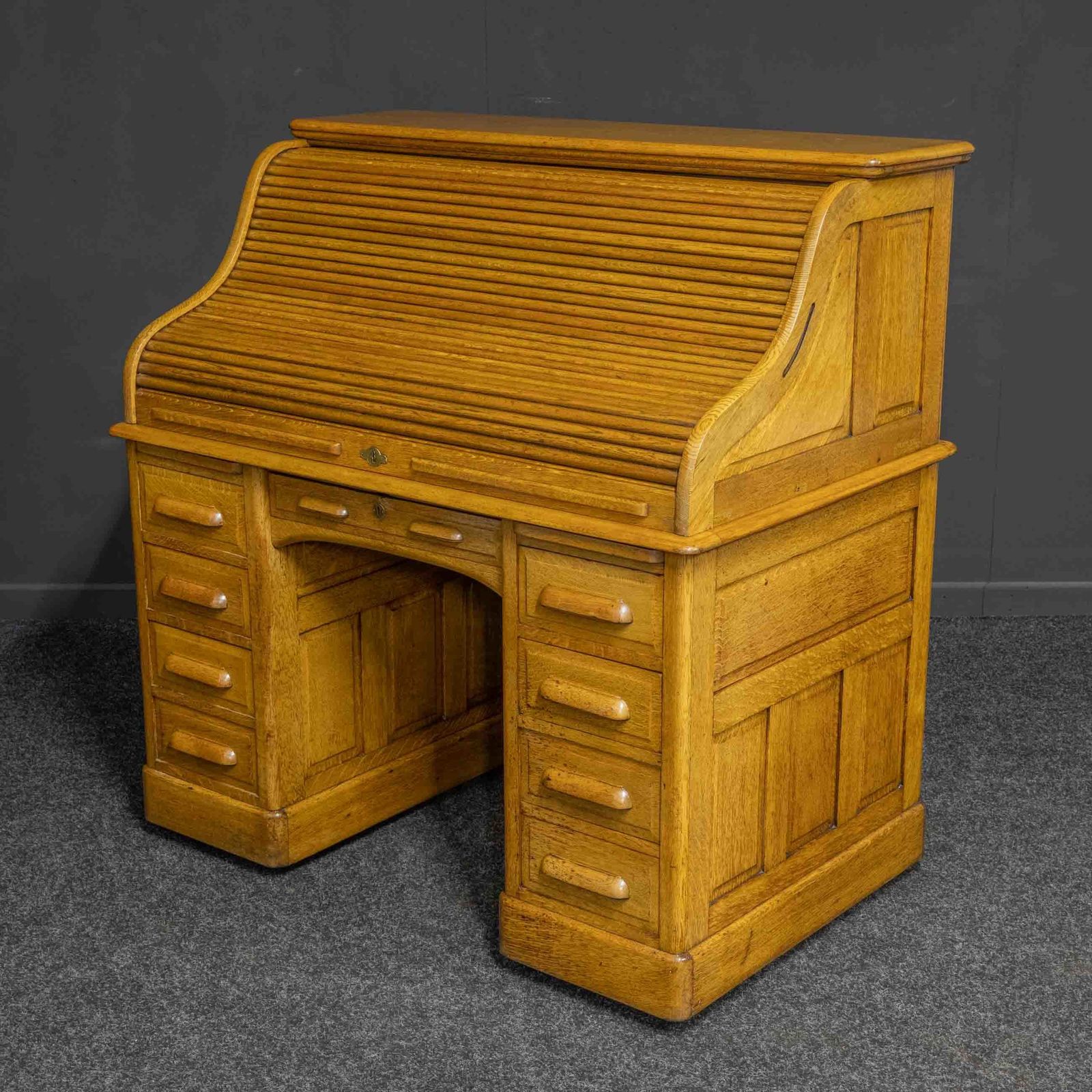 Edwardian Oak Roll Top Desk photo Furniture