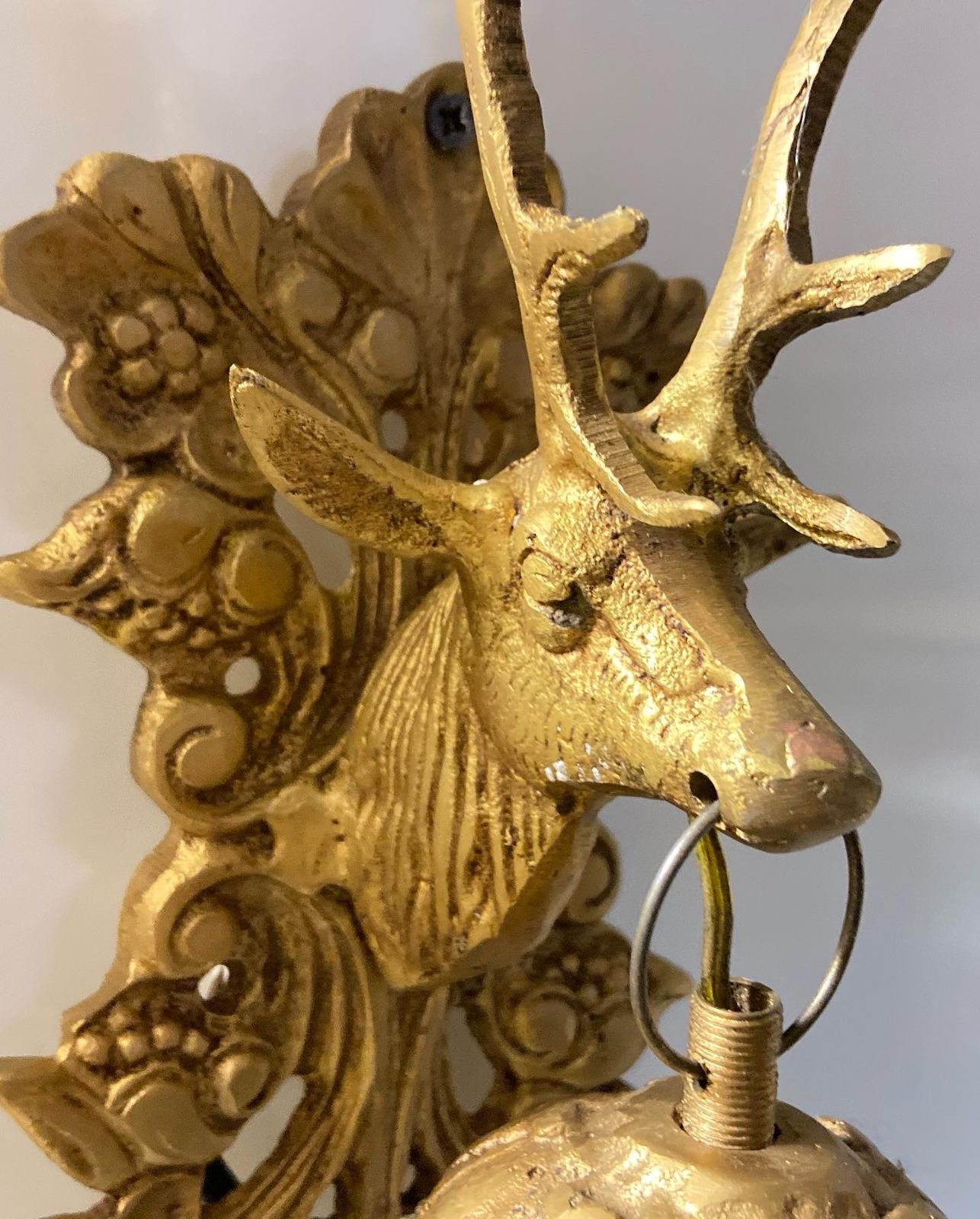Stag Head Crystal Basket Sconces Set Of 2 photo vinterior