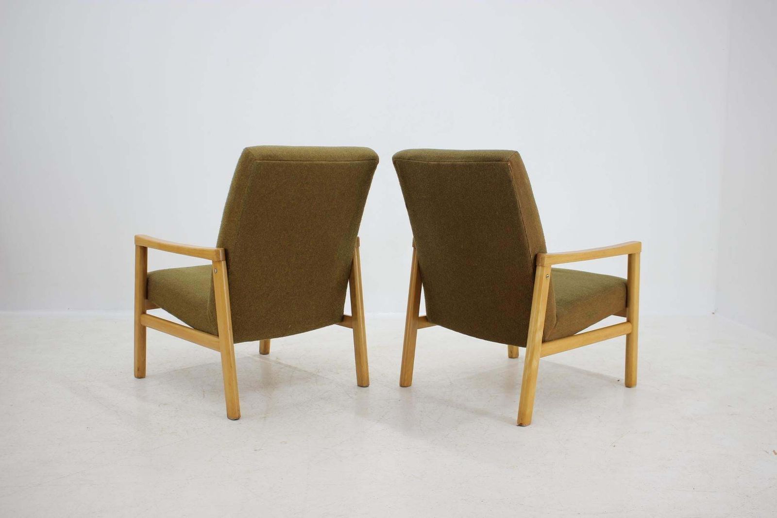 1960s Pair Of Beech Armchairs Czechoslovakia photo for sale