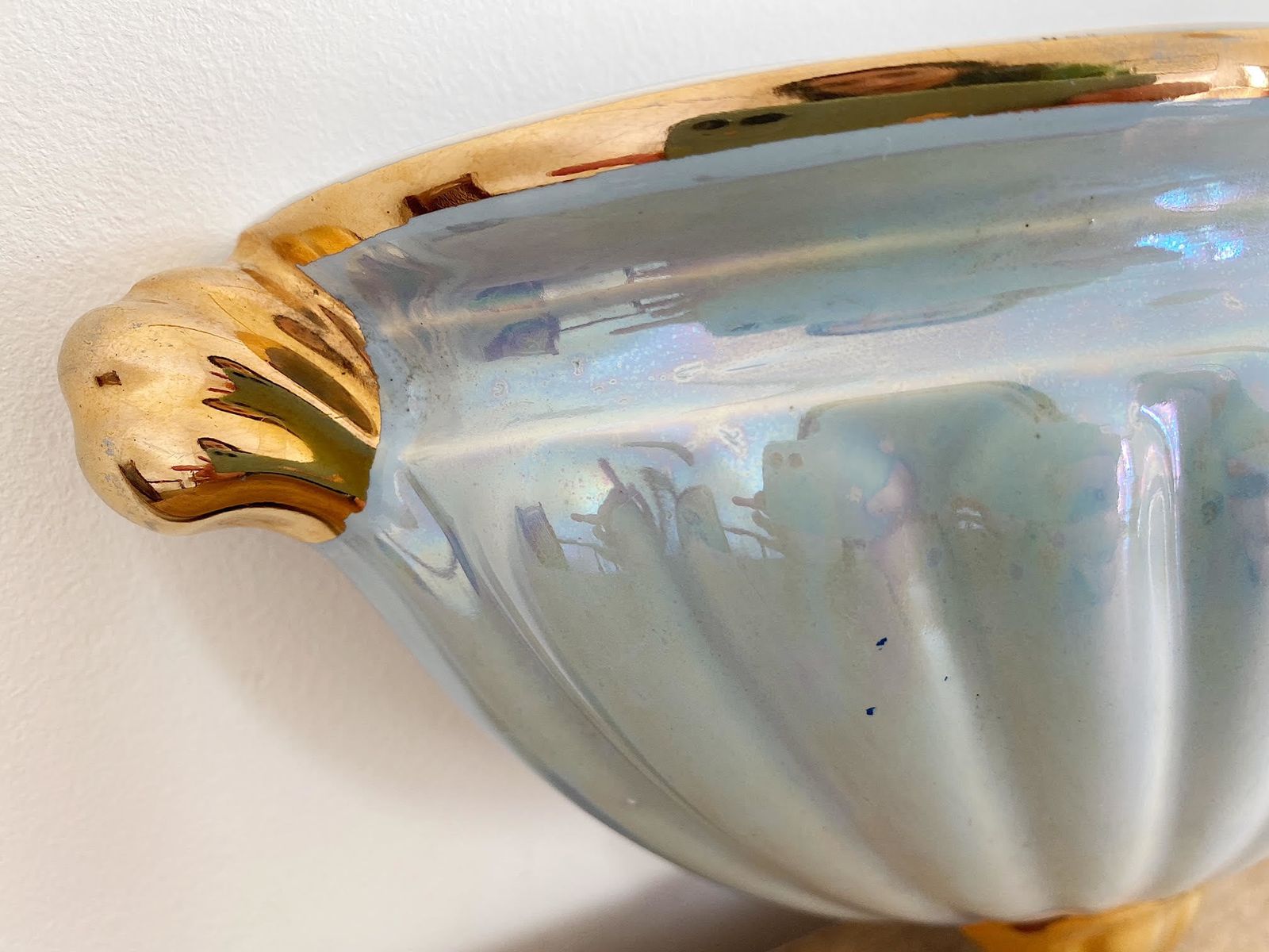 Art Deco, Blue Lustre, Wall Pocket Made By Sadler photo for sale