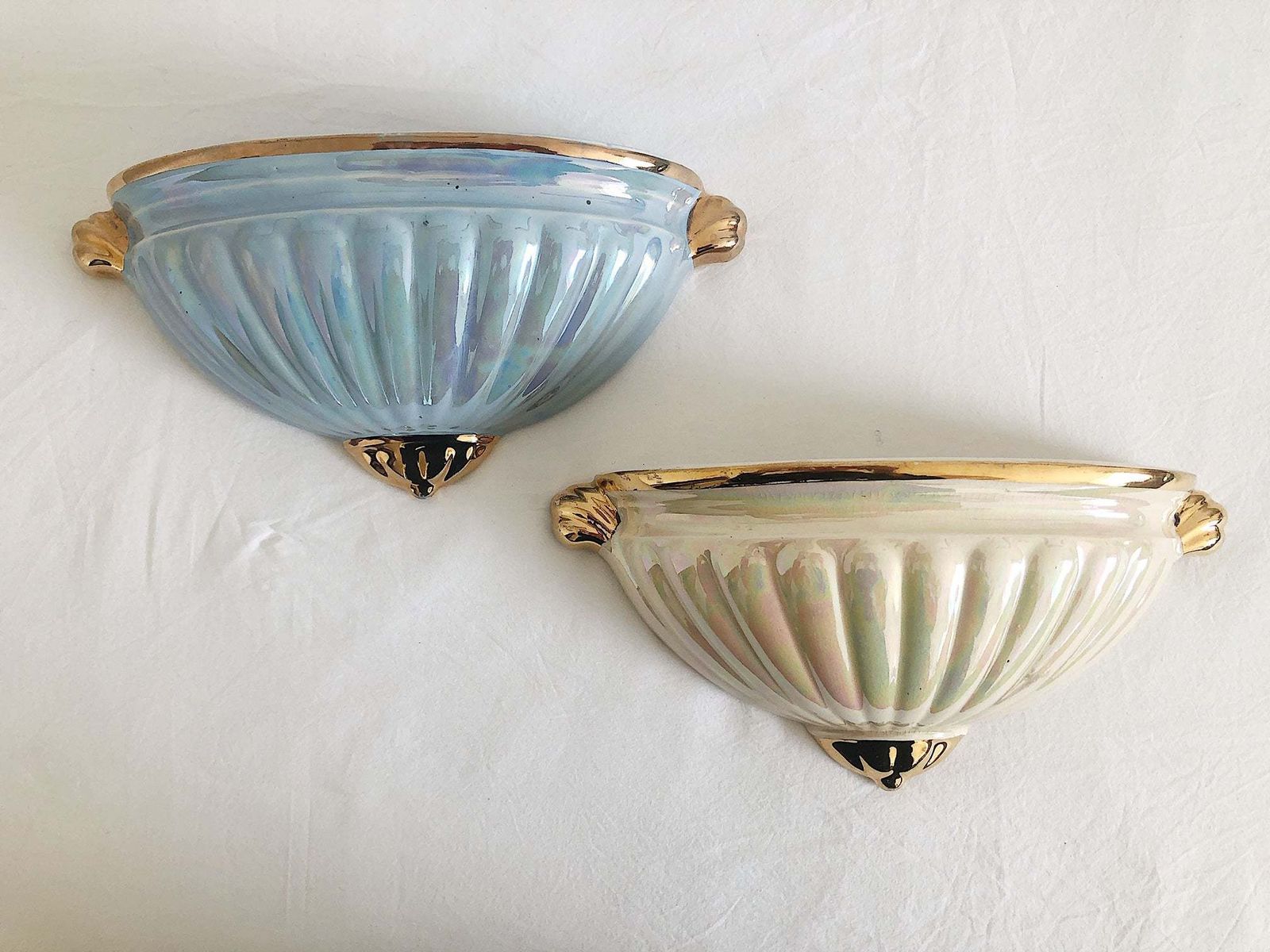 Art Deco, Blue Lustre, Wall Pocket Made By Sadler photo buy