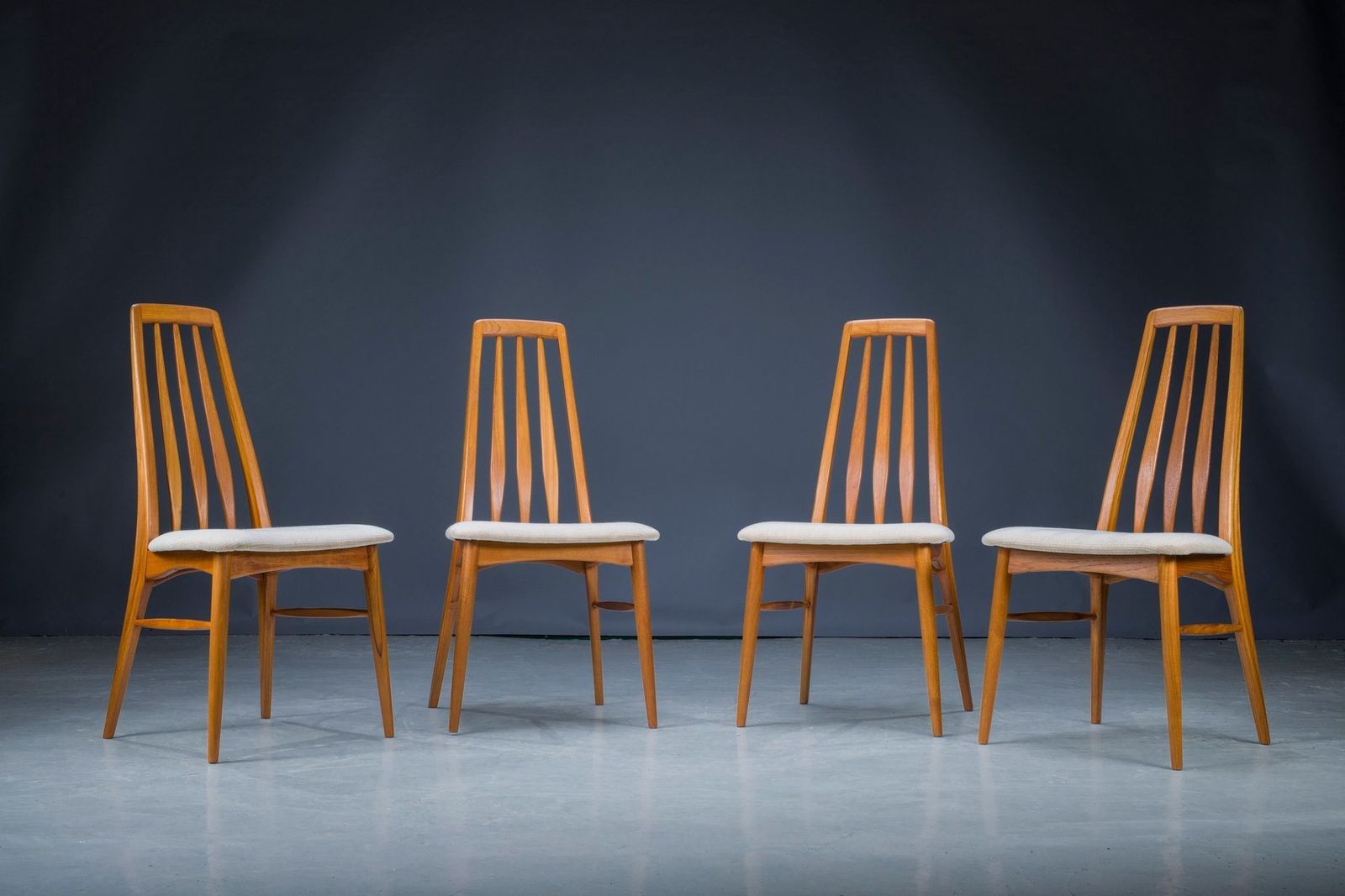 Mid Century Eva Dining Chairs By Niels Koeefoed For Koefoed Hornslet, 1960s, Set Of 4