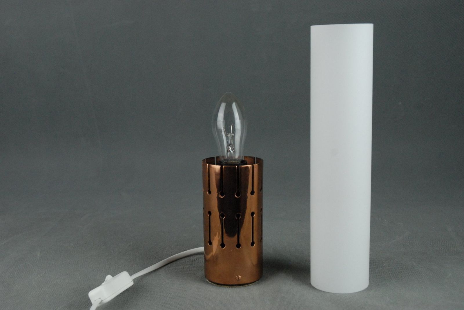 Copper And Glass Table Lamp For Asea Belysning Sweden photo vintage