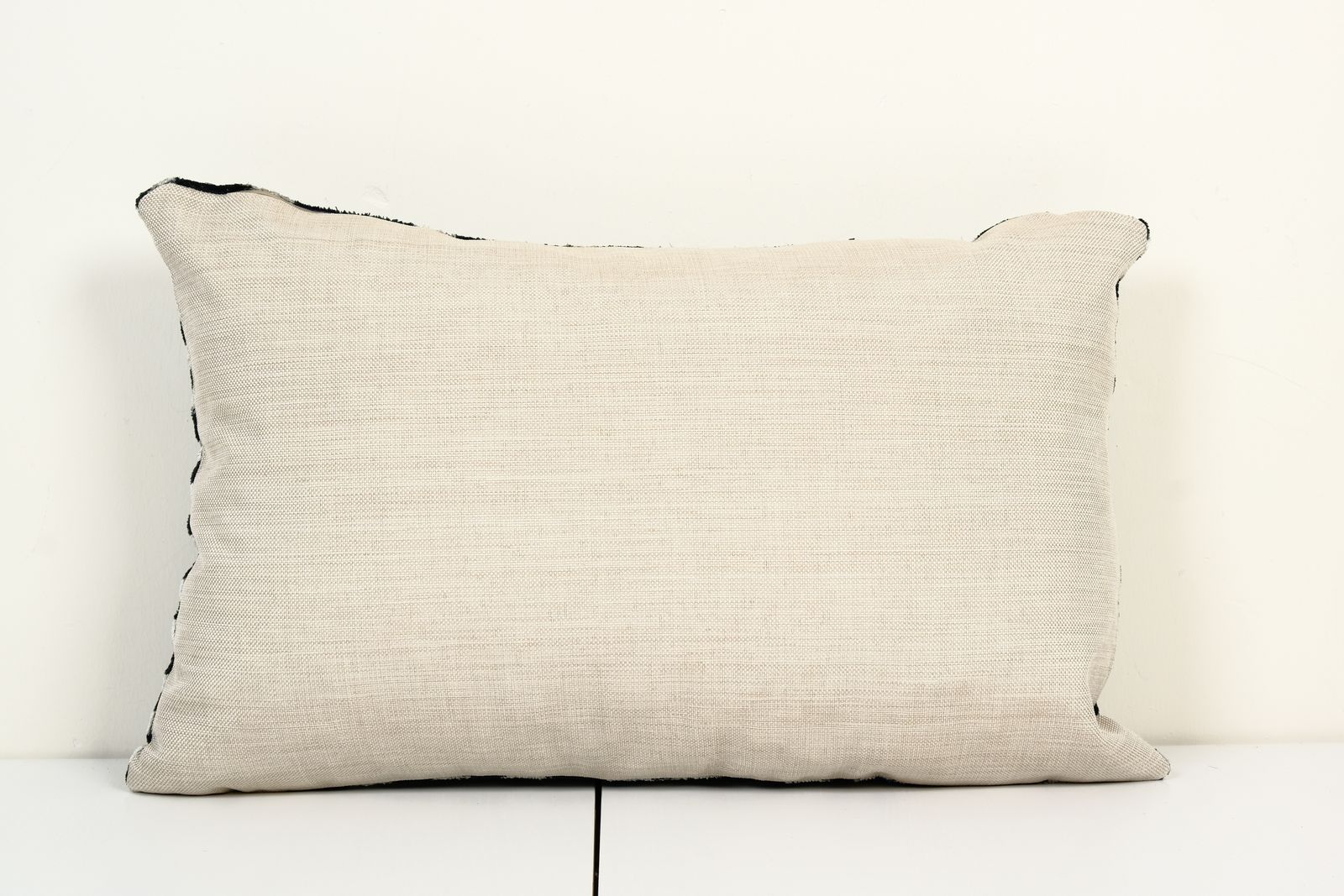 Ikat Velvet Pillow Cover, Black And Beige Silk Ikat Pillow, Handmade Silk Ikat Pillowcase, Chain Design Uzbek Throw Pillow photo for sale