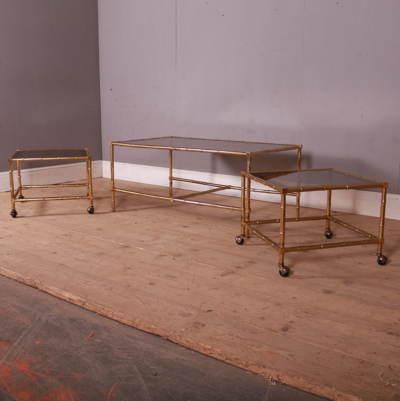 Italian Brass And Glass Tables photo furniture