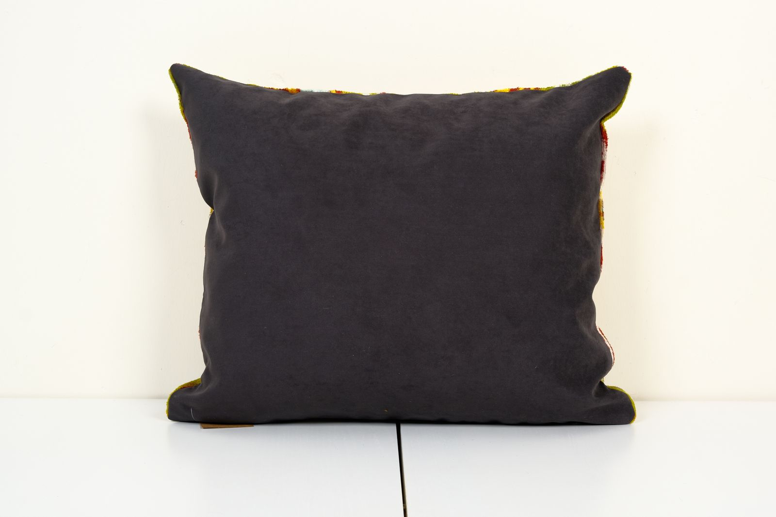 16" X 20" Orange Turkish Ikat Velvet Pillow, Silk Lumbar Cushion Cover, Boho Pillow photo for sale