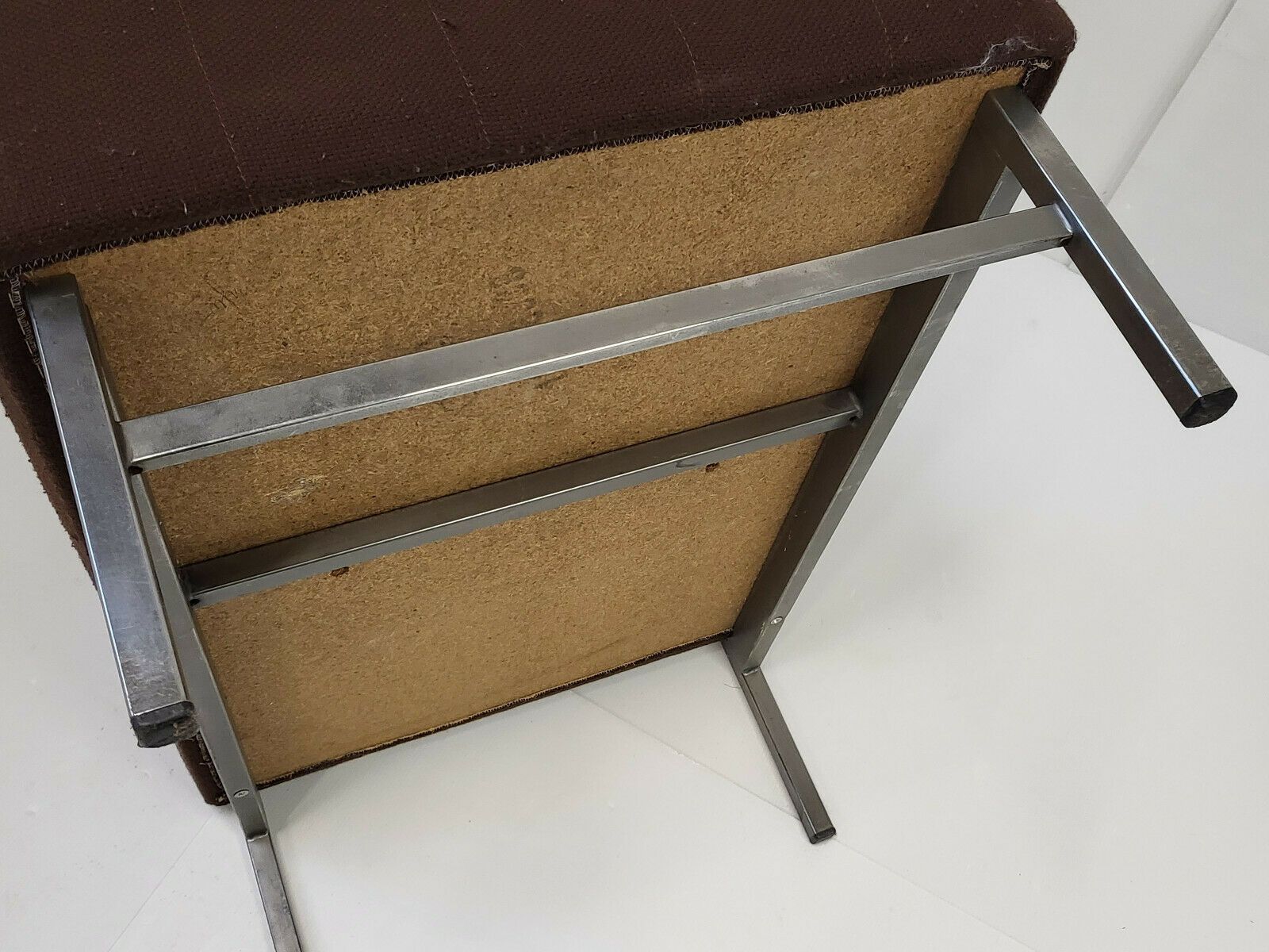 Vintage Chair Armchair 1960 In Wool & Steel 60s 1960s 60s photo vintage