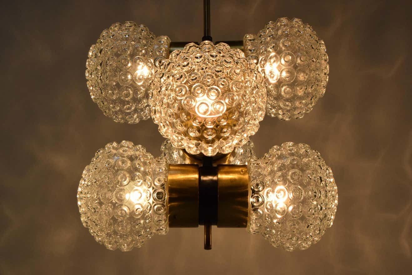 Mid Century Chandelier By Napako,1960's photo Lighting