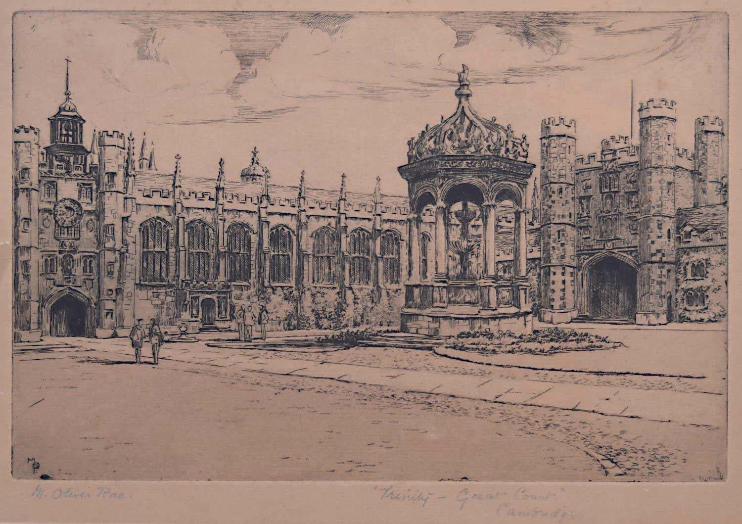 Mabel Oliver Rae Mabel Oliver Rae, Trinity College Cambridge Great Court Etching (C.1920) C.1920
