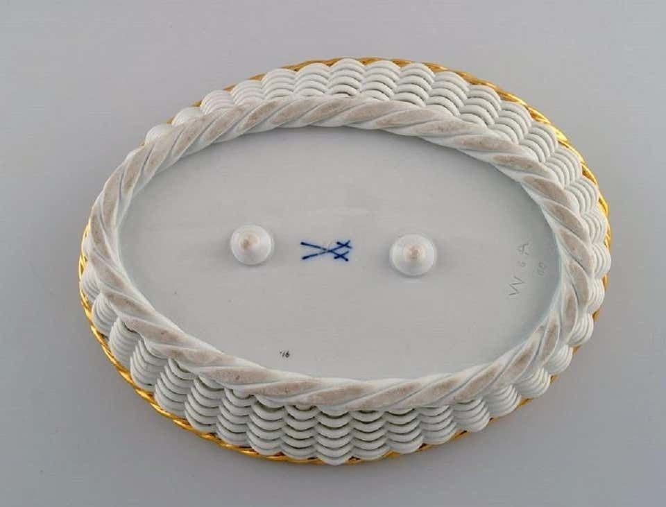 Antique Meissen Braided Porcelain Basket With Handles, Late 19th C photo buy