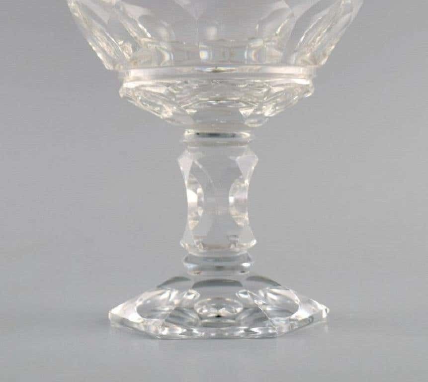 Baccarat, France, 9 Art Deco Champagne Bowls In Clear Crystal Glass photo vinterior
