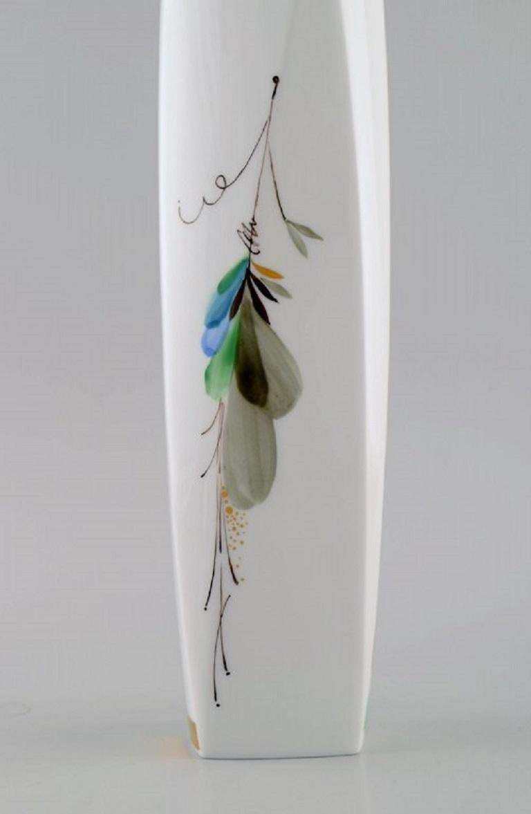 Modernist Cosmopolitan Meissen Vase In Hand Painted Porcelain, 1970s / 80s photo for sale