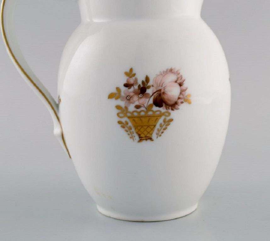 Royal Copenhagen Golden Basket Jug In Porcelain With Flowers And Gold Decoration photo Home Decor