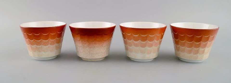 Wilhelm Kåge For Gustavsberg, Eight Art Deco Herb Pots In Glazed Porcelain photo furniture