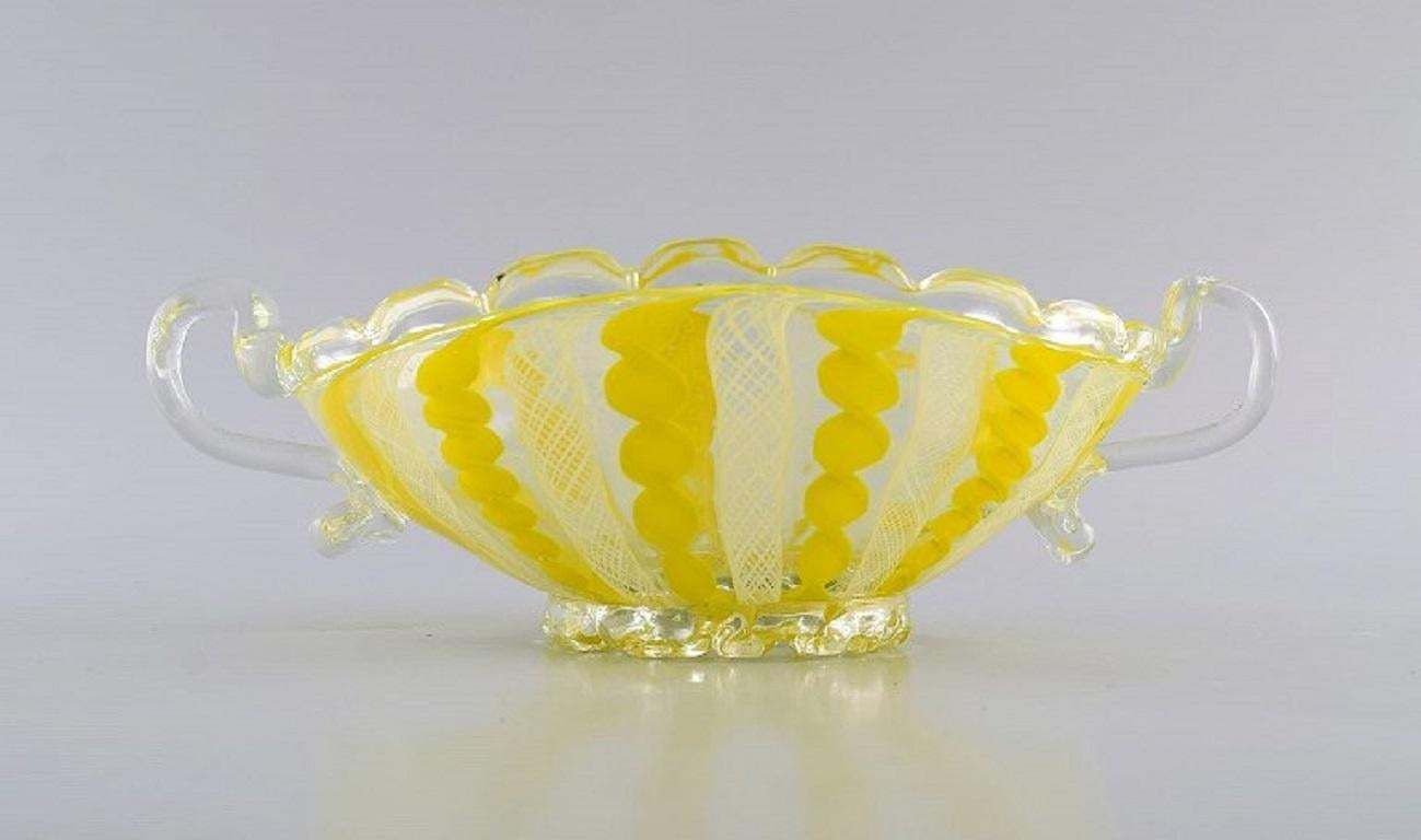 Murano Bowl With Handles In Mouth Blown Art Glass, 1960s photo furniture